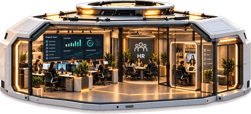The Brokerr HR base with people, onboarding and compliance screens